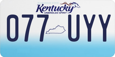 KY license plate 077UYY