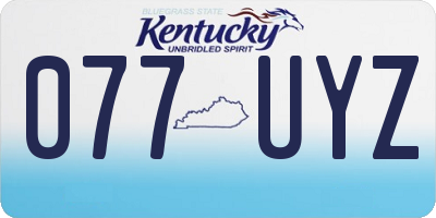 KY license plate 077UYZ