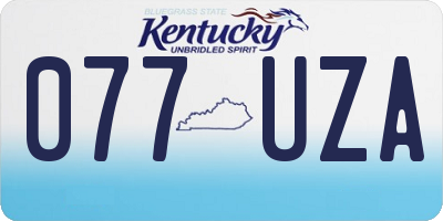 KY license plate 077UZA