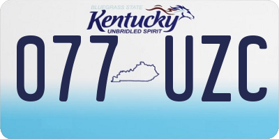 KY license plate 077UZC
