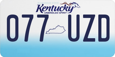 KY license plate 077UZD