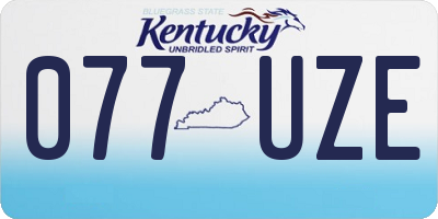 KY license plate 077UZE