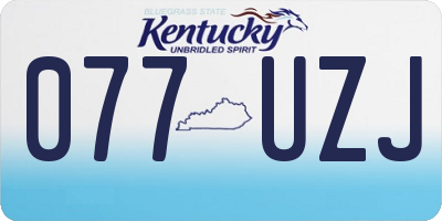 KY license plate 077UZJ