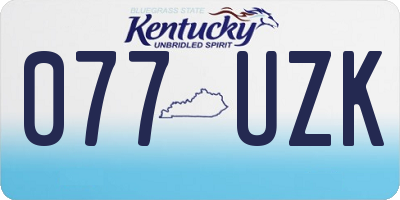 KY license plate 077UZK