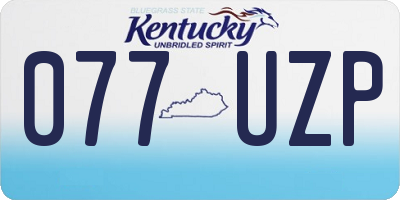 KY license plate 077UZP