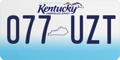 KY license plate 077UZT