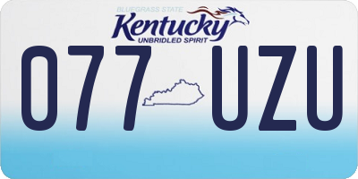 KY license plate 077UZU