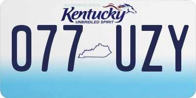 KY license plate 077UZY