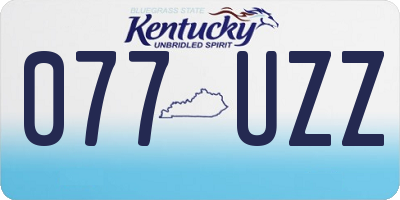 KY license plate 077UZZ
