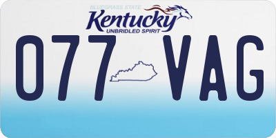 KY license plate 077VAG