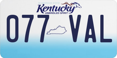 KY license plate 077VAL