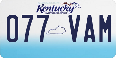 KY license plate 077VAM