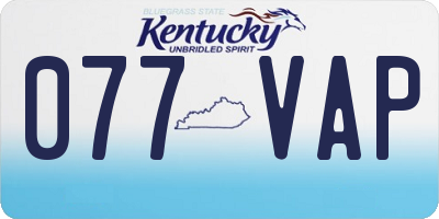 KY license plate 077VAP