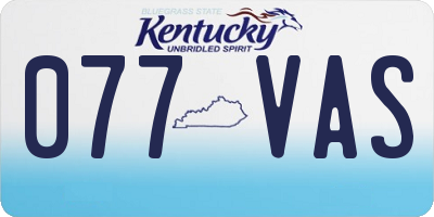 KY license plate 077VAS