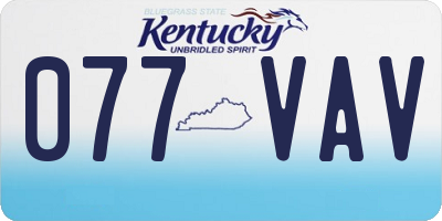 KY license plate 077VAV