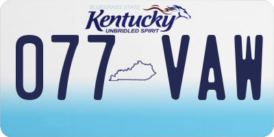 KY license plate 077VAW