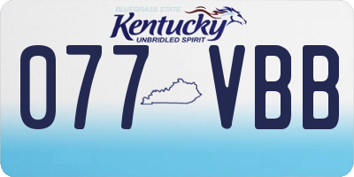 KY license plate 077VBB