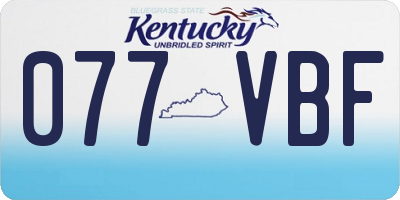 KY license plate 077VBF