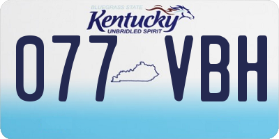 KY license plate 077VBH