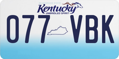 KY license plate 077VBK