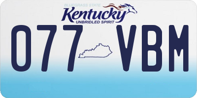 KY license plate 077VBM