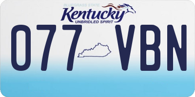 KY license plate 077VBN
