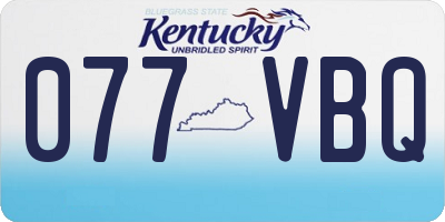KY license plate 077VBQ