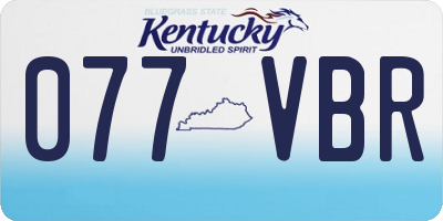 KY license plate 077VBR