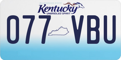 KY license plate 077VBU