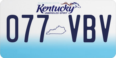 KY license plate 077VBV