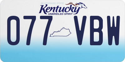KY license plate 077VBW