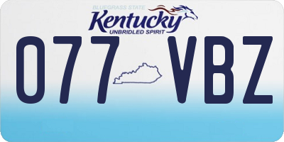 KY license plate 077VBZ