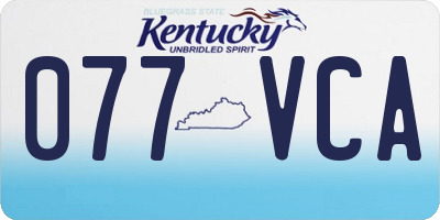 KY license plate 077VCA