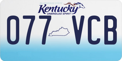 KY license plate 077VCB