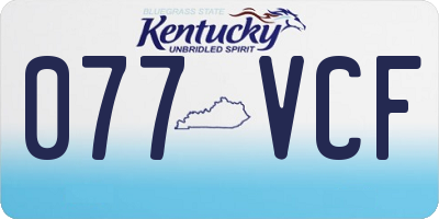 KY license plate 077VCF