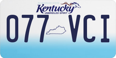 KY license plate 077VCI