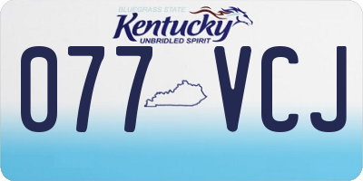 KY license plate 077VCJ