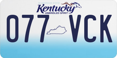 KY license plate 077VCK