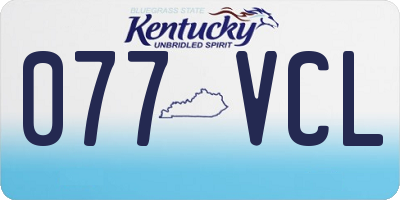 KY license plate 077VCL