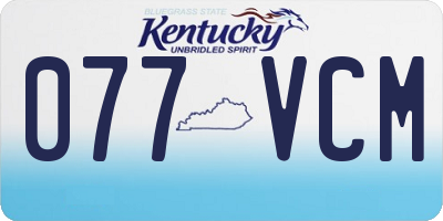 KY license plate 077VCM