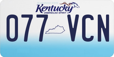 KY license plate 077VCN