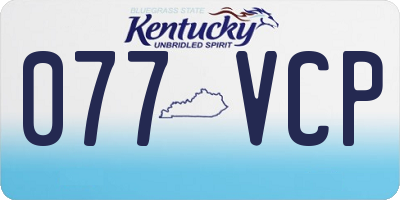 KY license plate 077VCP