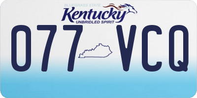 KY license plate 077VCQ