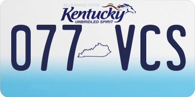 KY license plate 077VCS