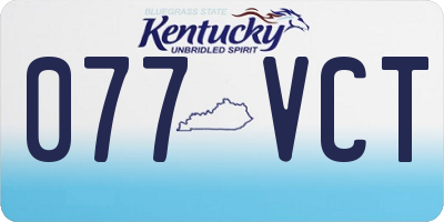 KY license plate 077VCT