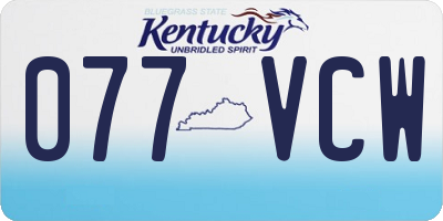 KY license plate 077VCW
