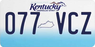 KY license plate 077VCZ