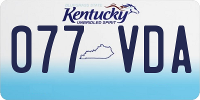 KY license plate 077VDA