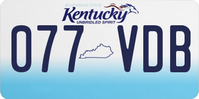 KY license plate 077VDB