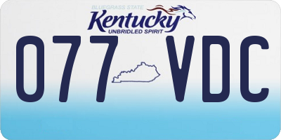 KY license plate 077VDC